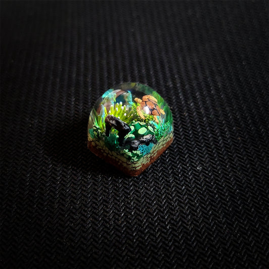 Green Sea Turtle Coral Dom keycap