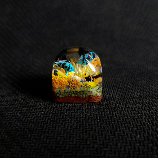 Yellow 2-Fish Coral Dom keycap
