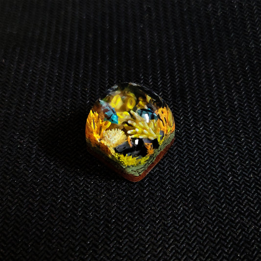 Yellow 2-Fish Coral Dom keycap