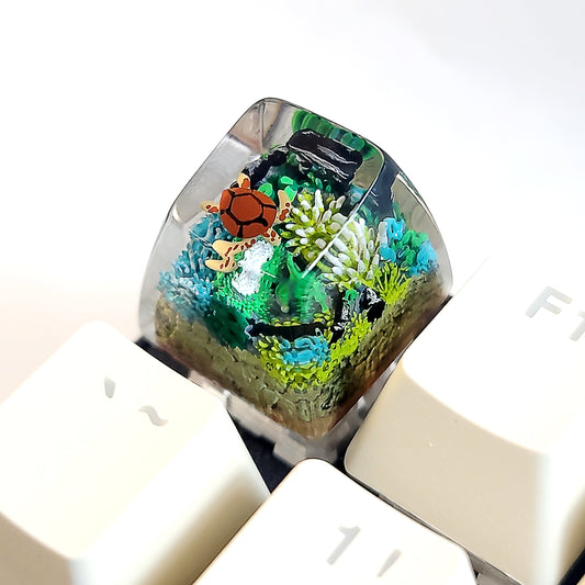 Green Turtle Coral keycap